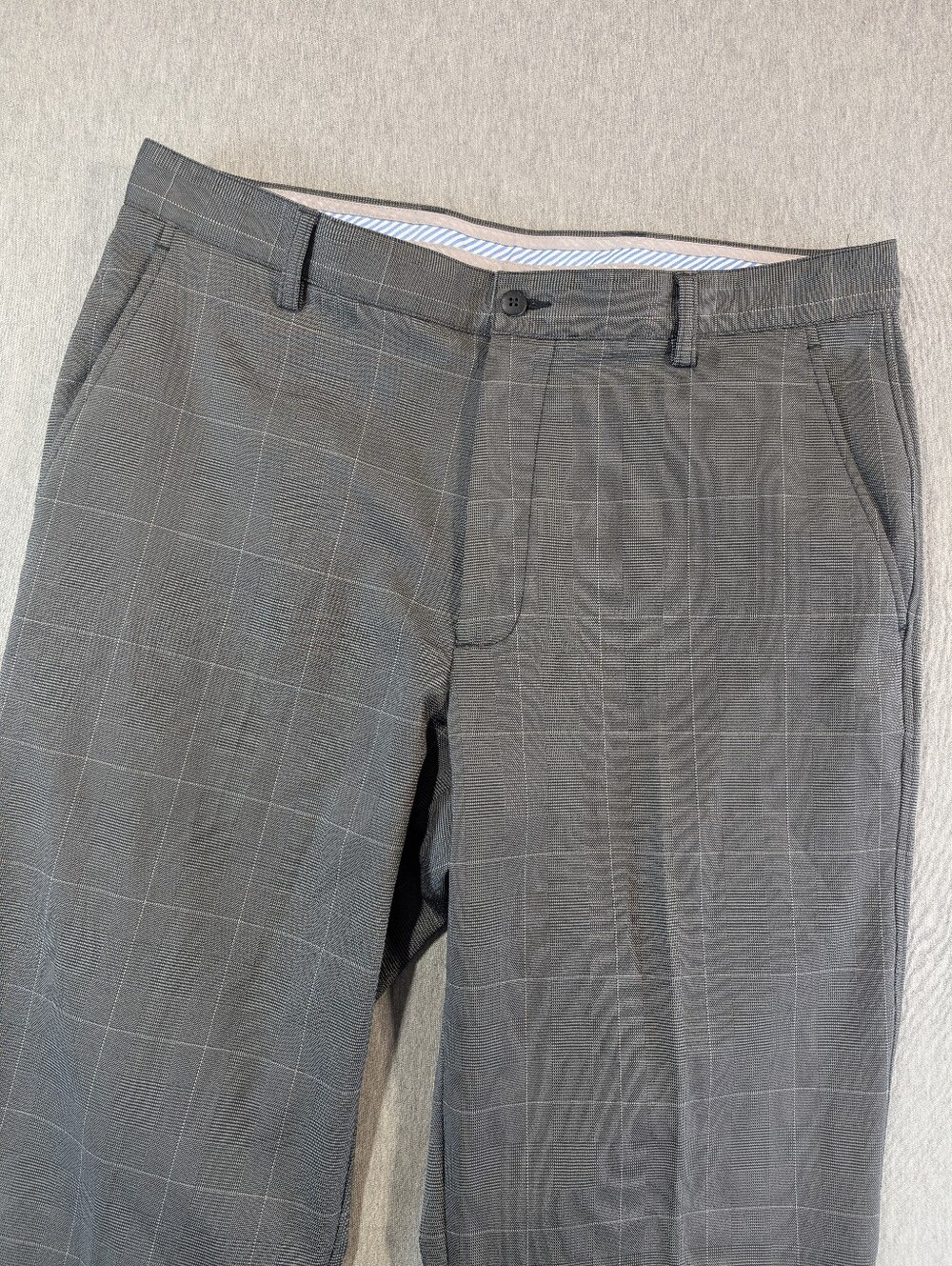 FootJoy Plaid Checkered Golf Pants Men's 36 X 34 Grey Chino Stretch Straight Leg